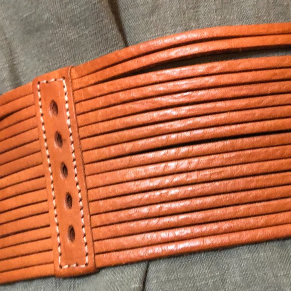 LINEAPELLE  amber brown leather belt size medium main image 13